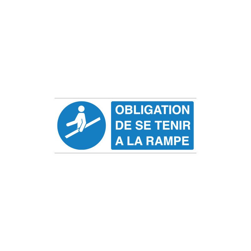 Signalétique Obligation Tenir Rampe | Prévention Chute
