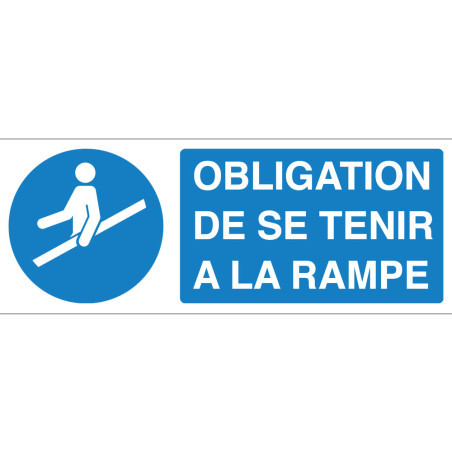 Signalétique Obligation Tenir Rampe | Prévention Chute
