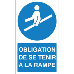 Panneau Obligation : Tenez la Rampe | Sécurité Zone-Print