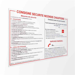 Sécurité Incendie Chaufferie | Panneau Consigne BTP | Zone-Print
