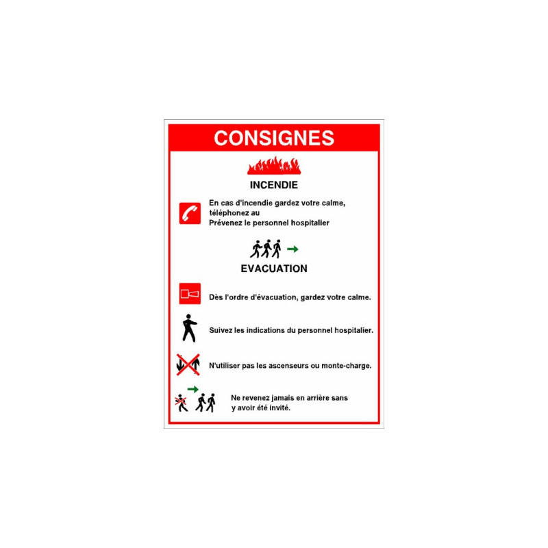 Panneau Consignes Incendie & Évacuation | Zone-Print.fr