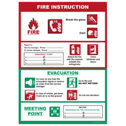 Panneau Consignes Incendie & Évacuation - Sécurité Pro Zone-Print