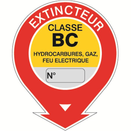 Étiquette Extincteur Classe BC Pro | Signalétique Incendie