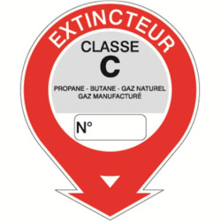 Signalétique Extincteur Classe C | Feux de Gaz | Zone-Print.fr