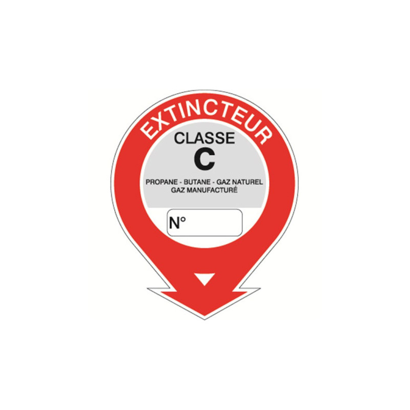 Signalétique Extincteur Classe C | Feux de Gaz | Zone-Print.fr