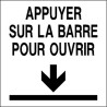 Panneau Appuyer Barre Ouvrir | Signalétique Sécurité Bâtiment