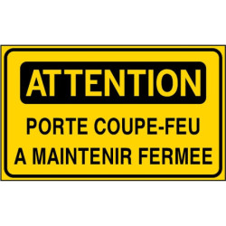 Panneau Attention Porte Coupe-Feu Fermée | Sécurité Incendie