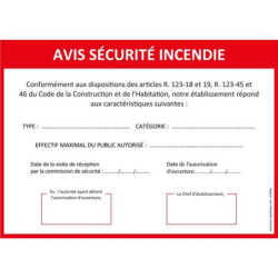 Panneau Avis Sécurité Incendie | Signalétique Pro B2B