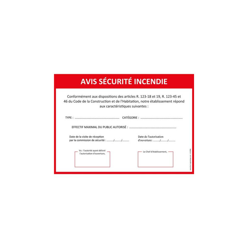 Panneau Avis Sécurité Incendie | Signalétique Pro B2B