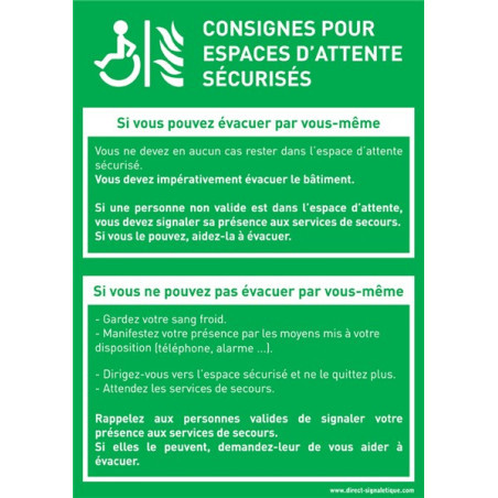 Consignes Sécurité Espaces d'Attente Pro PVC A4 | Zone-Print