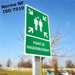 Kit Point de Rassemblement ISO 7010 | Panneau + Poteau