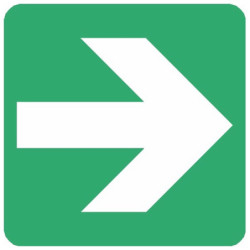 Panneau Sortie de Secours Flèche Gauche ISO 7010 - Zone-Print