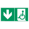 Panneau Évacuation PMR Bas | Signalétique Sécurité ISO 7010