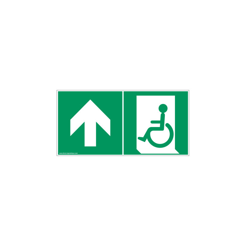 Panneau Évacuation PMR Haut | Signalétique Sécurité ISO 7010