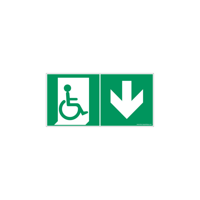 Panneau Évacuation PMR Bas | Sécurité ISO 7010 - Zone-Print