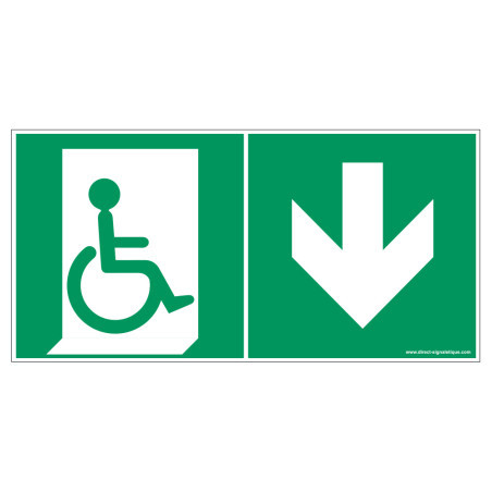 Panneau Évacuation PMR Bas | Sécurité ISO 7010 - Zone-Print