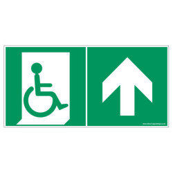 Panneau Évacuation PMR Haut | Signalétique Sécurité ISO 7010
