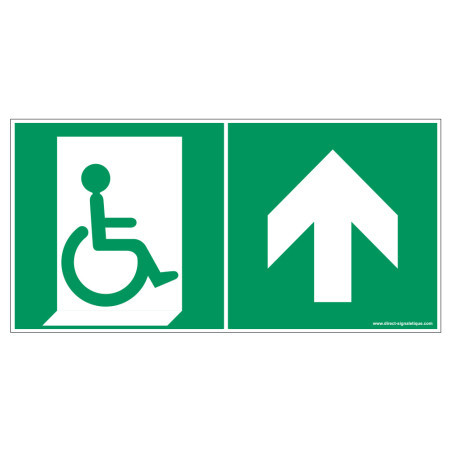 Panneau Évacuation PMR Haut | Signalétique Sécurité ISO 7010