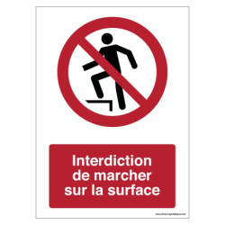 Panneau Interdiction Marcher Surface | Signalétique P019
