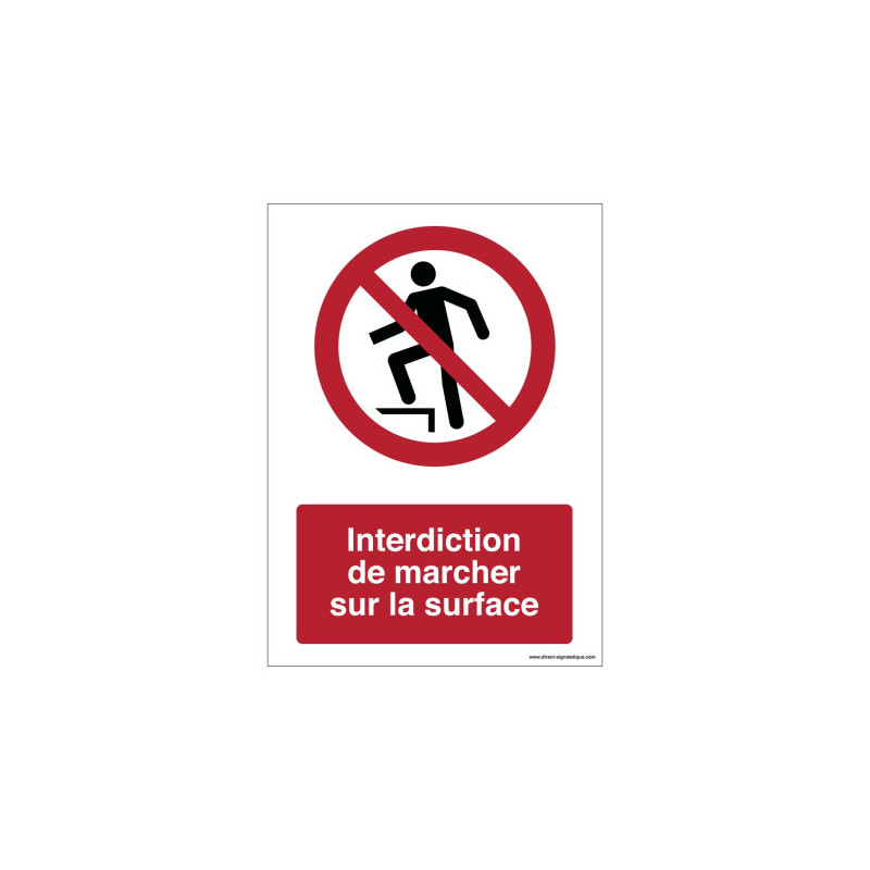 Panneau Interdiction Marcher Surface | Signalétique P019
