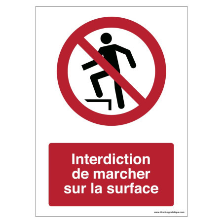 Panneau Interdiction Marcher Surface | Signalétique P019