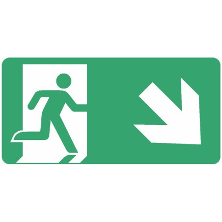 Panneau Évacuation Sortie Bas Droite | Signalétique Sécurité