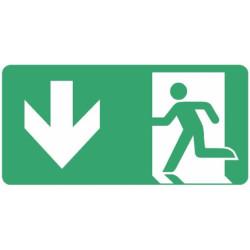 Panneau Évacuation Sortie Bas ISO 7010 | Signalétique Pro