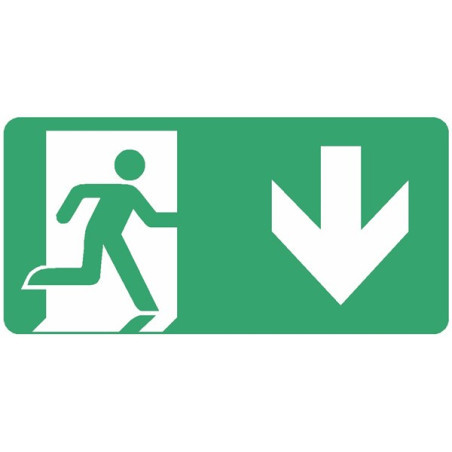 Panneau Évacuation Bas ISO 7010 | Sécurité Incendie