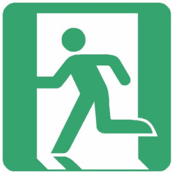 Signalétique Sortie Secours Gauche ISO 7010 | Zone-Print