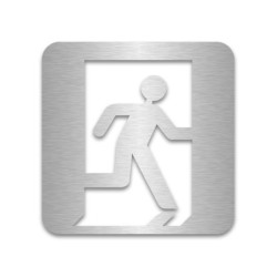 Plaque Porte Sortie Secours Droite | Alu Brossé | Zone Print