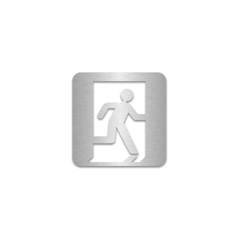 Plaque Porte Sortie Secours Droite | Alu Brossé | Zone Print
