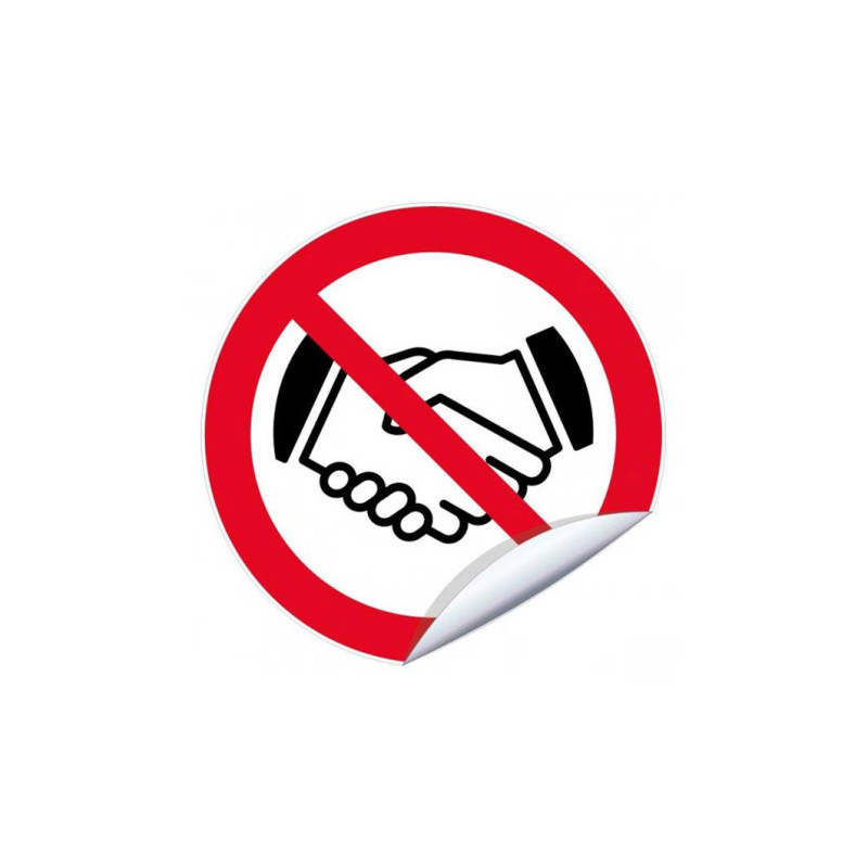 Panneau Interdiction Serrer Main | Hygiène Pro | Zone-Print