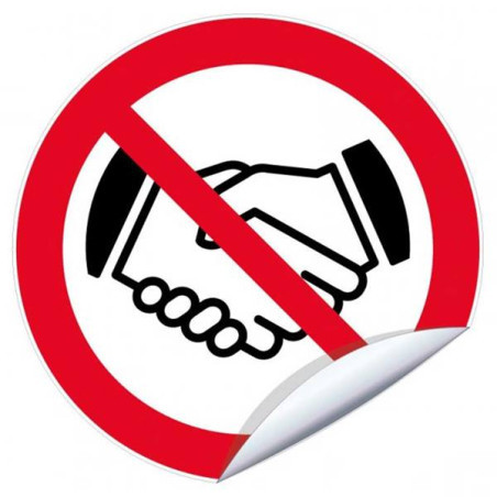 Panneau Interdiction Serrer Main | Hygiène Pro | Zone-Print