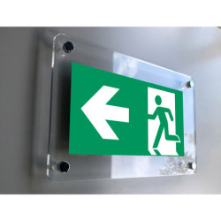Signalétique Évacuation Plexiglas | Sortie de Secours Pro
