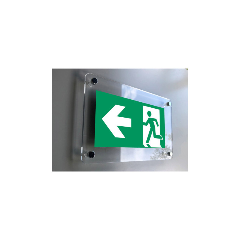 Signalétique Évacuation Plexiglas | Sortie de Secours Pro