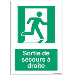Panneau Sortie de Secours Droite E002 | Signalétique Industrielle