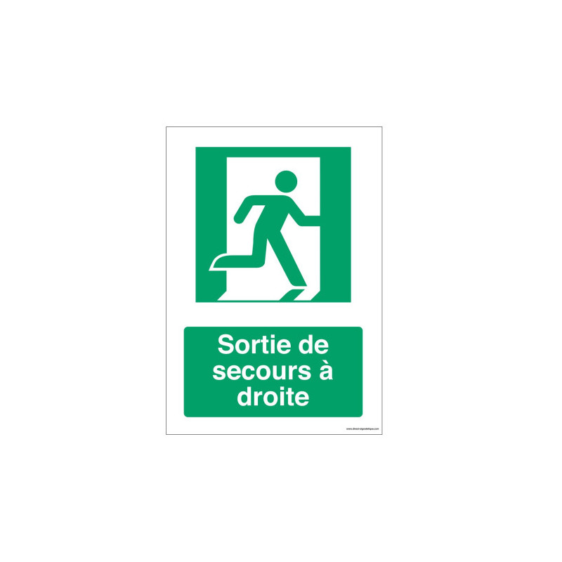 Panneau Sortie de Secours Droite E002 | Signalétique Industrielle