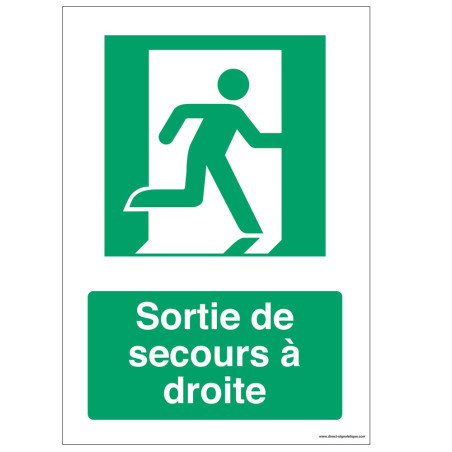Panneau Sortie de Secours Droite E002 | Signalétique Industrielle