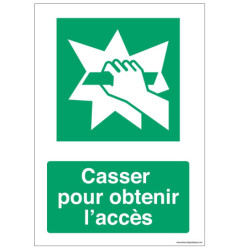 Signalisation E008 : Casser pour Accès Urgence | Zone-Print