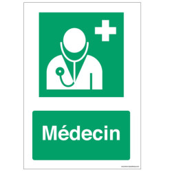 Panneau E009 Médecin | Signalétique Secours Industriel