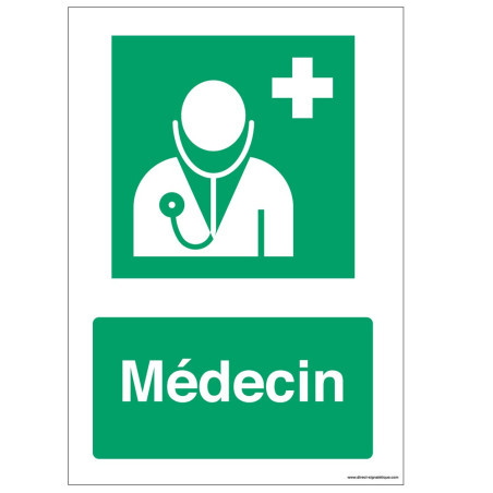 Panneau E009 Médecin | Signalétique Secours Industriel