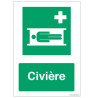 Signalisation Civière E013 ISO 7010 | Panneau Secours Zone-Print