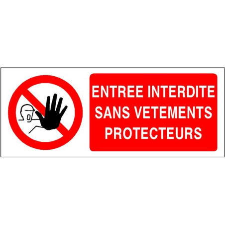 Panneau Entrée Interdite sans EPI - Signalétique Pro