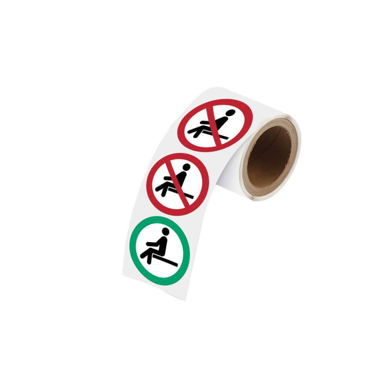 Pictogrammes Assis/Non-Assis | Rouleau Signalétique | Zone-Print
