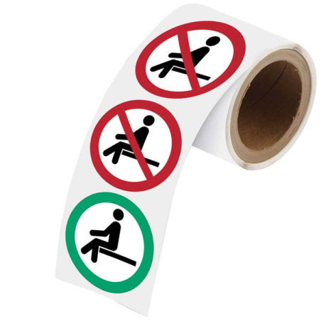 Pictogrammes Assis/Non-Assis | Rouleau Signalétique | Zone-Print