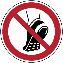 Panneau Interdiction Chaussures à Picots ISO 7010 | Zone-Print