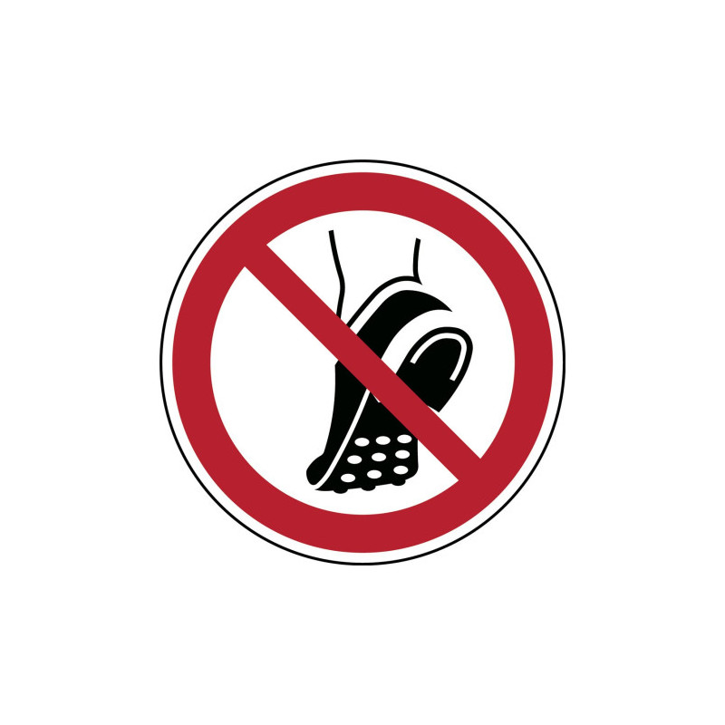 Panneau Interdiction Chaussures à Picots ISO 7010 | Zone-Print