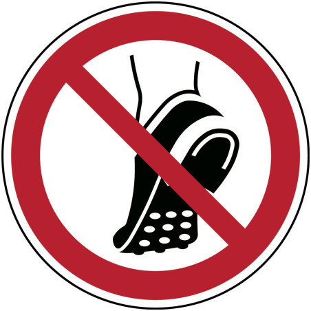 Panneau Interdiction Chaussures à Picots ISO 7010 | Zone-Print