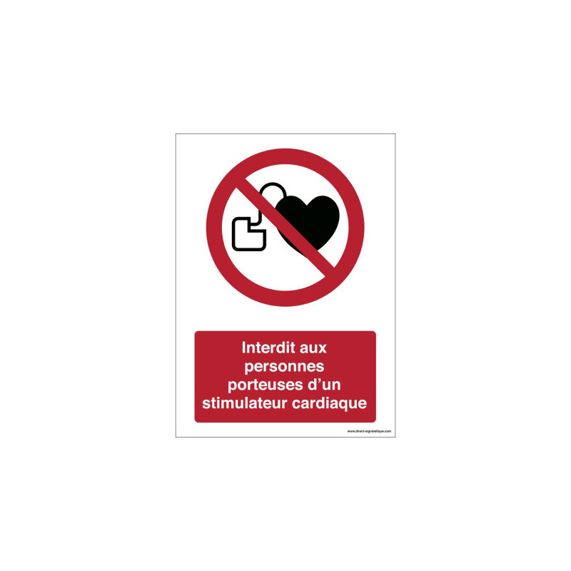 Panneau Interdit Pacemaker ISO 7010 | Signalétique Pro